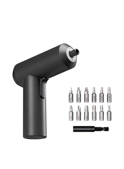 Buy 13-Piece Mijia Cordless Rechargeable Screwdriver With Screw Bits Set Black 16.5x6x16.5cm in UAE