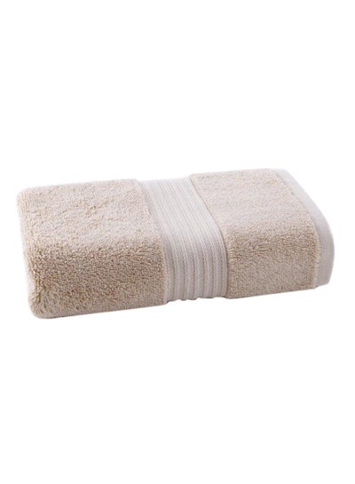 Buy Cotton Bath Towel Beige 70x140cm in Saudi Arabia