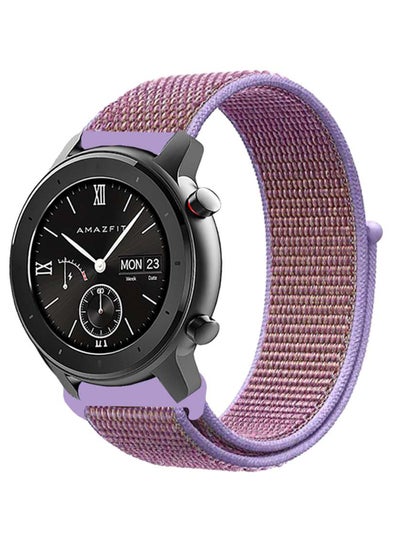 Buy Nylon Loop Replacement Band 20 mm For Amazfit GTR Lilac/Brown in UAE