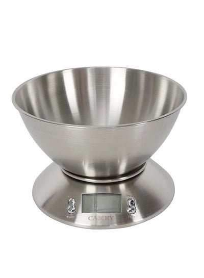 Buy Digital Food Scale With Bowl Silver 8.4inch in UAE