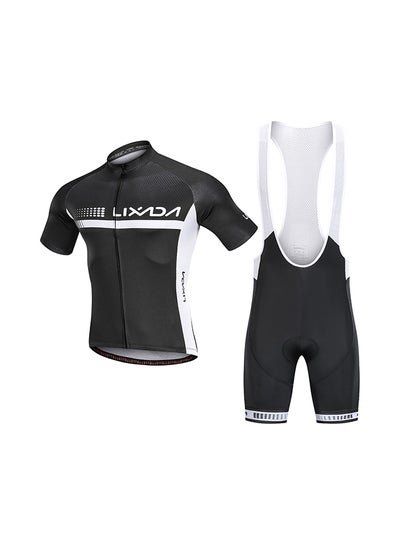 Buy Short Sleeve Shirt And Padded Bib Shorts Riding Suit in UAE