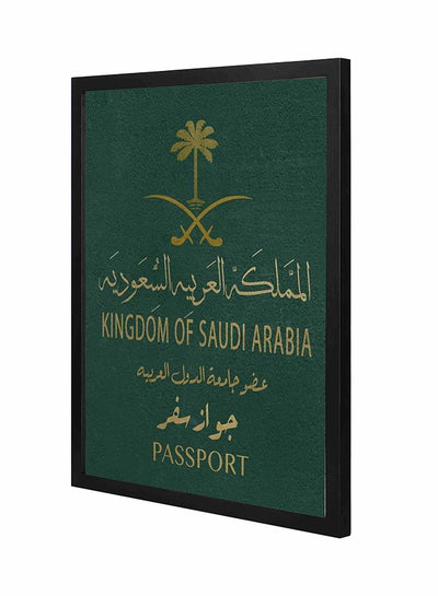 اشتري لوحة فنية جدارية تمثل جواز سفر المملكة العربية السعودية بإطار خشبي متعدد الألوان 43 x 53Ø³Ù†ØªÙŠÙ…ØªØ± في السعودية