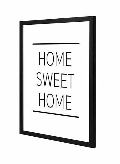 اشتري لوحة فنية بإطار من الخشب بتصميم عبارة "Home Sweet Home" أسود/ أبيض 43x53سم في السعودية