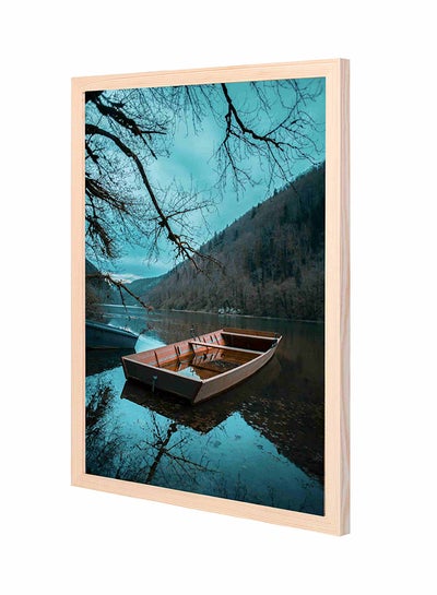 Buy Boat Printed Wooden Framed Wall Art Painting Blue/Black 43x53cm in Saudi Arabia