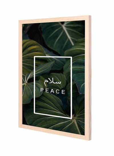 Buy Peace Pan Wooden Framed Wall Art Painting Green 43x53cm in Saudi Arabia