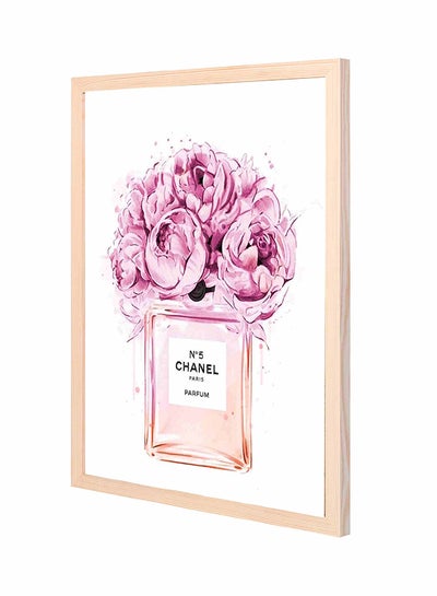 Buy Chanel Paris Parfum Pan Wooden Wall Art Painting Pink/White 43 x 53centimeter in Saudi Arabia