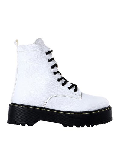 Buy Casual Leather Ankle Boot White in Egypt