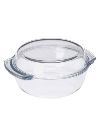 Buy Round Oven Dish With Lid Clear 22.5 x 8cm in Saudi Arabia