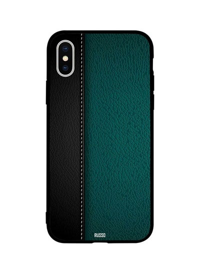 Buy Skin Case Cover -for Apple iPhone X Black and Green Leather Pattern Black and Green Leather Pattern in Egypt