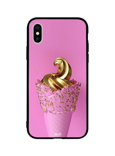 اشتري غطاء حماية واقٍ لهاتف أبل آيفون X Golden Icecream Pink Cone في مصر