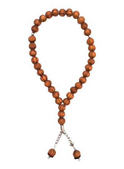 Buy Wooden Prayer Beads Brown/Silver 25centimeter in UAE