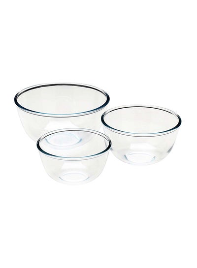 Buy 3-Piece Glass Bowl Clear in UAE