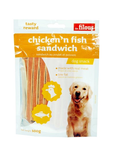 Buy Chicken n' Fish Sandwich Dog Snack 100 g in UAE