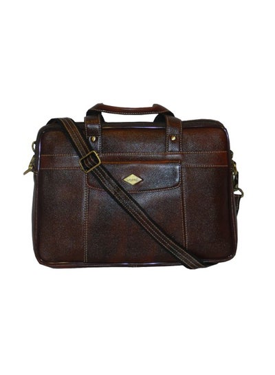 Buy Genuine Leather Designer Office Bag For Travel Brown in UAE