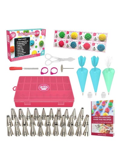 Buy 52-Piece Icing Piping Bags And Tips Cupcake Decorating Kit Multicolour in Saudi Arabia