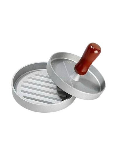 Buy Aluminum Burger Press Silver/Brown in Saudi Arabia