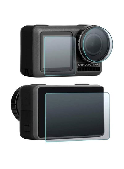 Buy 2-Piece Tempered Glass Screen Protector For Osmo Action Camera Clear in UAE