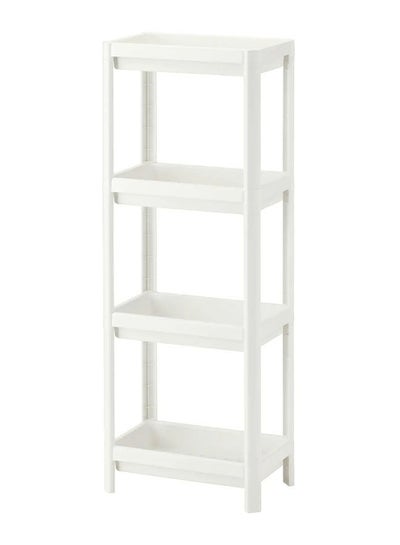 Buy 4-Tier Shelf Unit Storage Rack White 36.5x23x100centimeter in UAE