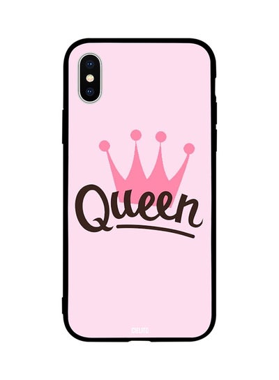 اشتري غطاء حماية واقٍ لهاتف أبل آيفون X مطبوع عليه تصميم تاج وردي مع كلمة "Queen" في مصر