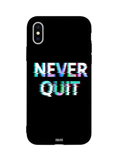 اشتري غطاء حماية واقٍ لهاتف أبل آيفون X بطبعة تحمل عبارة "Never Quit" بنمط شاشة تلفزيون في مصر