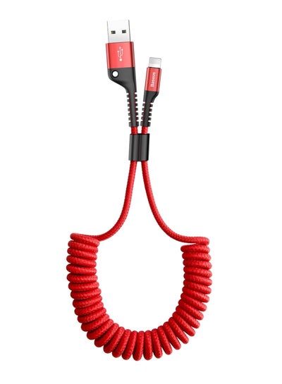 Buy Fish Eye Spring Type-C To USB Data Sync And Charging Cable Red/Black in Saudi Arabia