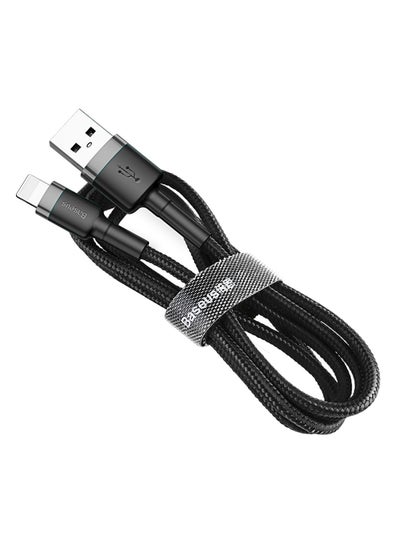 Buy USB to Lightning Charging Cable Cafule Nylon Braided High-Density Quick Charge Compatible for iPhone 13 12 11 Pro Max Mini XS X 8 7 6 5 SE iPad (3Meter) Grey/Black in UAE