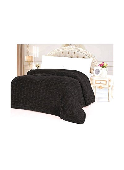 Buy Embossed Reversible Blanket Microfiber Black 50x60inch in UAE