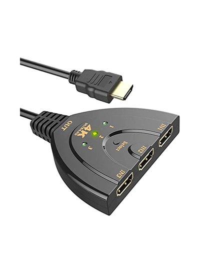 Buy 3 Port HDMI Version Switch Splitter With Pigtail Cable Black in UAE