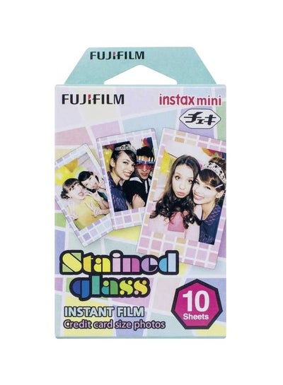 Buy 10-Sheet Instax Mini Stained Glass Instant Flim Pink/White in Egypt