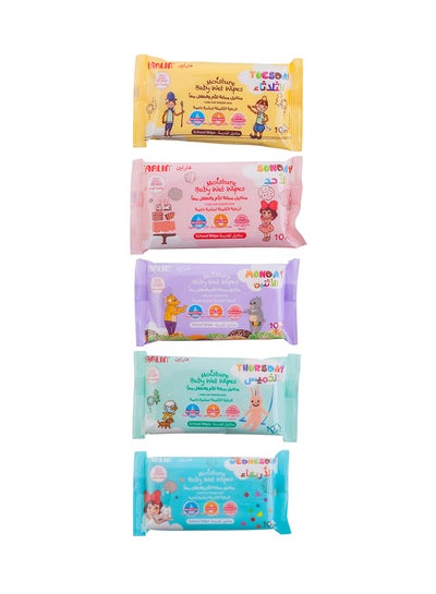 Buy Sohool Wet Wipes Gentle For Everyday Use, (5 Packs Of 10 - 50 Count) in UAE