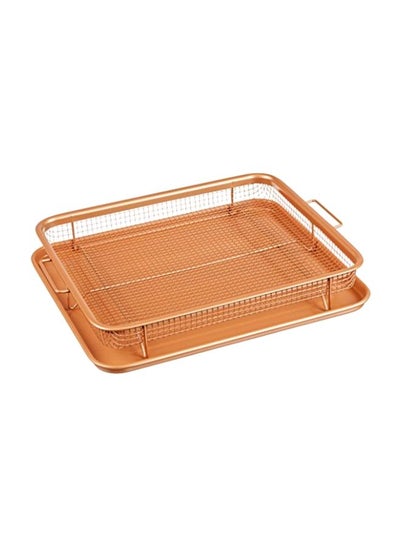 Buy Elevated Nonstick Crisper Tray Brown 13x4x11inch in Egypt