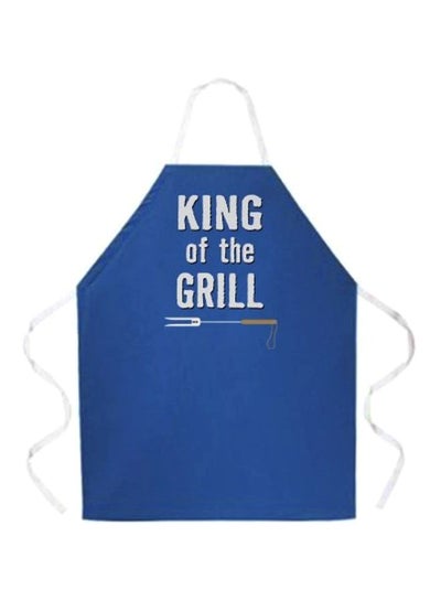 Buy King Of The Grill Printed Apron Blue/White 27x0.2x34inch in Egypt