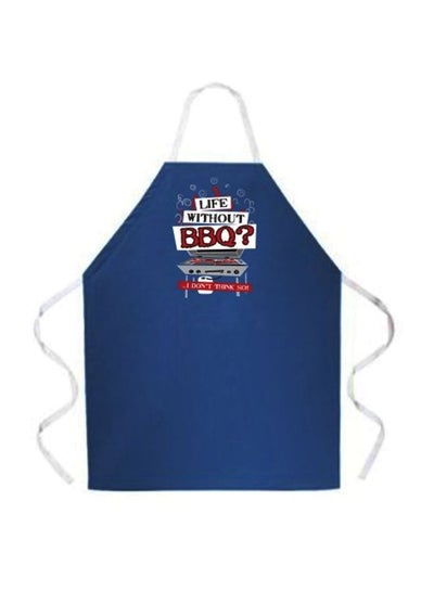 Buy Life Without BBQ Printed Apron Royal Blue/White/Red 18x0.50x13inch in Egypt