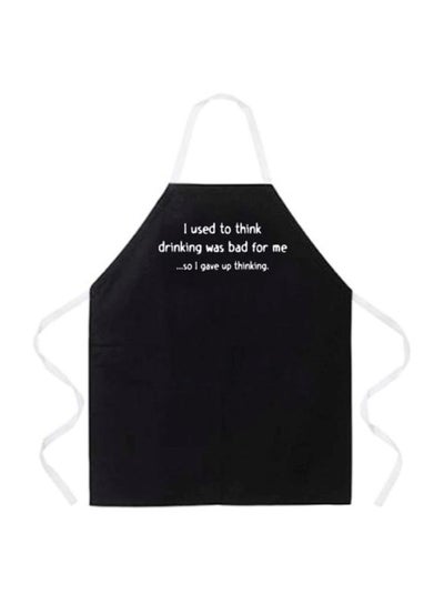 Buy Printed Adjustable Apron Black/White 27x0.2x34inch in Egypt