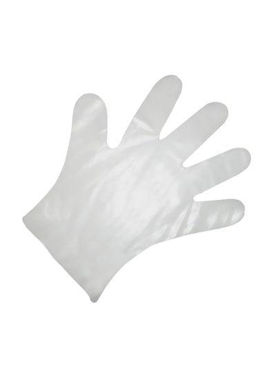 Buy 100-Piece Disposable Plastic Gloves Clear L in Egypt