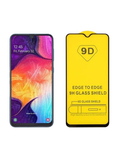 Buy 9D Tempered Glass Screen Protector For Samsung Galaxy A30s Clear/Black in Saudi Arabia