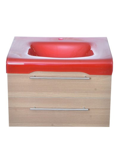 Buy 2-Piece Bathroom Sink Unit Set Red/Brown in Egypt