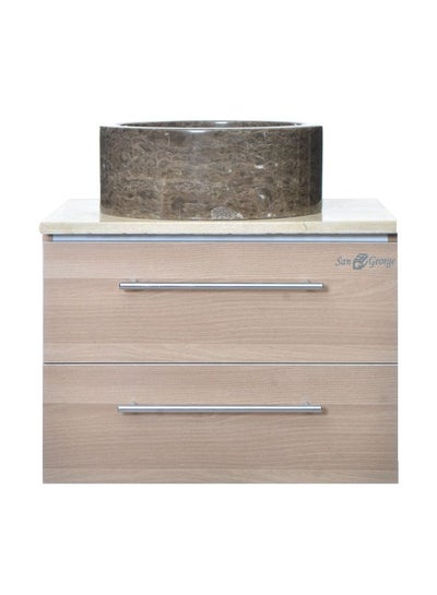 Buy 3-Piece Bathroom Sink Unit Set Beige/White/Brown in Egypt