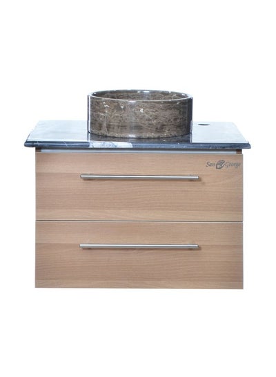 Buy 3-Piece Bathroom Sink Unit Set Beige/Grey/Brown in Egypt