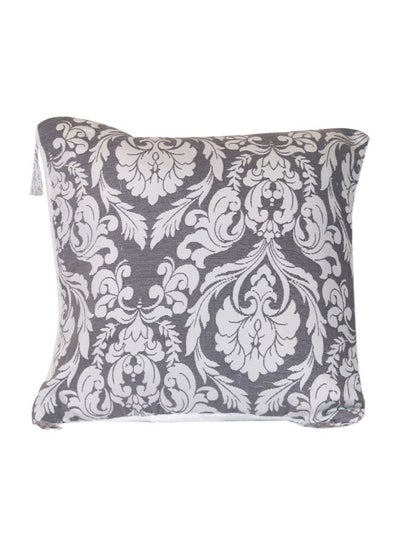 Buy Decorative Pillow Case microfiber Grey/White 60x60cm in UAE