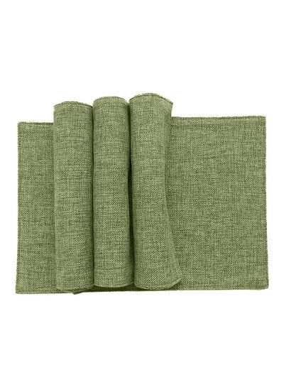 Buy 4-Piece Heat Resistant Placemat Set Green 30x45cm in Saudi Arabia