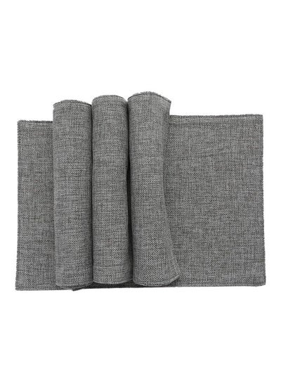 Buy 4-Piece Heat Resistant Placemat Set Light Grey 30x45cm in Saudi Arabia