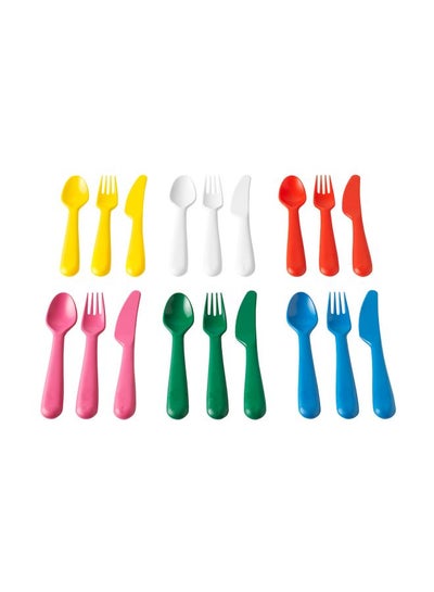 Buy 18-Piece Plastic Cutlery Set Multicolour in UAE