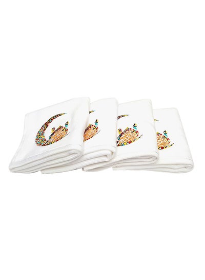 Buy 4-Piece Ramadan Kareem Embroidery Bath Towel Set 30 x 50centimeter in UAE