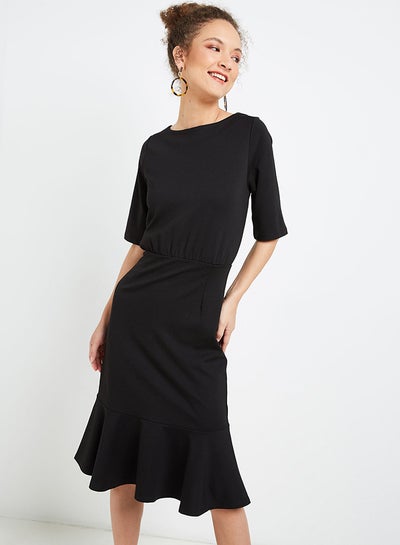 اشتري فستان حفلات دوروثي بفتحة رقبة واسعة أسود في مصر