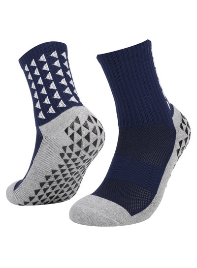 Buy Pair Of 3 Anti-Slip Athletic Long Socks 22cm in Saudi Arabia