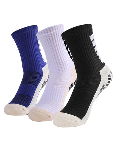 Buy Pair Of 3 Anti-Slip Athletic Socks 22cm in Saudi Arabia