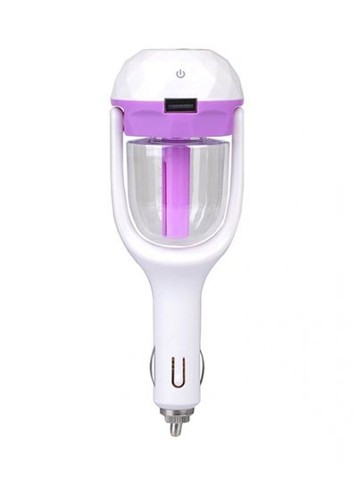 Buy Car Air Humidifier With USB Charger Port White/Purple in Egypt