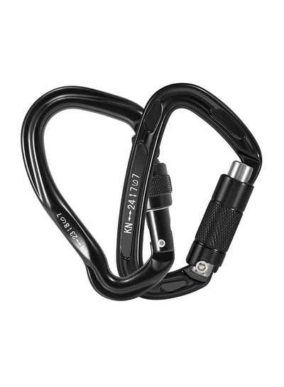 اشتري 2-Piece D-Shape Twist And Auto Locking Gate Carabiner Set 11 x 4 x 7سنتيمتر في الامارات