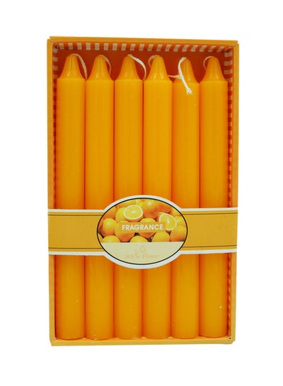 Buy 6-Piece Scented Orange Candle Orange 20centimeter in UAE